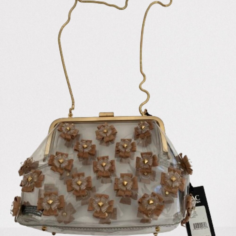 ZAC Zac Posen Women's Floral Love Clear Gold Chain Crossbody Bag